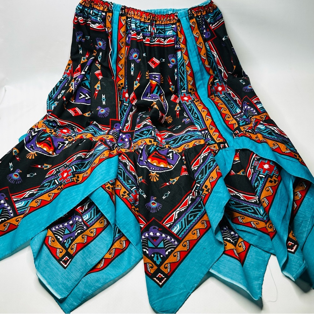 Handmade OOAK VTG Native American Bandana Circle Skirt Elastic Waistband, OS